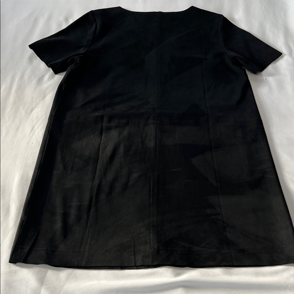 The Impeccable Pig Black Faux Suede “Naked Zebra” T-Shirt Dress - Picture 2 of 6